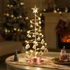 Luxspire Luce Albero di Natale in Cristallo, Lampada Decorativa Albero di Natale a Spirale, 30 LED, Alimentata a Batteria, Decorazione da Tavolo 28 cm per Camino Tavolo da Pranzo Comodino, Oro Rosa