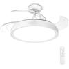Aigostar Ventilatore Soffitto LED 42'' 50W Retrattili， Telecomando， Bianco