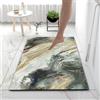 Hixingo Tappeto da Bagno in Diatomite, Tappeto Bagno Cucina Antiscivolo, Motivo Marmo Colorato Tappetino Assorbente e Asciugatura Rapida, Tappetino per Doccia e Ingresso (60x90cm,Nero Verde)