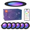 DUSKTEC Faretti LED da Incasso per Cartongesso RGB Alexa Foro 100mm 6 Pezzi | 2700K-6000K Dimmerabili con APP, 10W Faretti LED Soffitto Colorati Smart con Bluetooth Nero, IP44 220V Faretto Multicolore