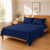 Homebliss Set lenzuola microfibra 240x250 / 180x200+25 / 50x80x2, Blu Navy