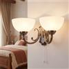 Licht-Erlebnisse Elegante applique art nouveau a 2 luci con paralume in vetro 2x E14 lampada da parete corridoio camera da letto soggiorno