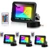 Cecaylie Faretto LED RGB per esterni 4 Pezzi 20W con telecomando, RGB faretto da giardino, dimmerabile, 16 colori, 4 modalità, IP66, impermeabile, funzione memoria per feste e esterni
