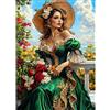 MAXBYE 5D Diamond Painting Kit Completo, Donna Retrò Pittura Diamante FAI DA TE, Vestito Verde Diamond Painting Adulti, Pittura Diamante Strass Ricamo a Punto Croce per Decorazioni Casa Regalo 30x40cm