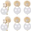 Beebeecraft 10 Pezzo di Orecchini A Clip Convertitore per Orecchini Placcato Oro 18K con Perla Imitazione e Zirconia Cubica con Anello per La Creazione di Gioielli Senza Fori alle Orecchie