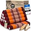 livasia cuscino thai 1 segmento - 75x50x8cm - cuscino triangolare per sedersi, cuneo kapok, supporto lombare pieghevole, materassino thai, fatto a mano (Arancione)