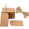 G2PLUS 200PCS Etichette Carta Kraft,Etichette Regalo,7x4cm Tag Marrone | Etichetta Kraft con 30m Spago di Iuta per Regali di Compleanno,Matrimoni e fai da te
