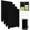 CAAGGMM Confezione da 4 tende oscuranti temporanee senza trapano, 60 x 150 cm, autoadesive, facili da montare, tende plissettate, per finestre, porte, patio, cucina, camera da letto, colore nero
