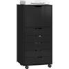 HOMCOM Schedario da Ufficio con 5 Cassetti Soft-Close 48x40x100 cm Nero
