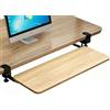 sofymoor Porta Tastiera Estraibile,Vassoio per computer scorrevole,Con Morsetto a c Per l'Installazione,65 Cm (77Cm Compreso Il Morsetto) × 25 Cm,Dimensione Grande Regolabile (colore legno di noce, 65*25CM)