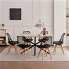 JZGORC Set Tavolo e Sedie da Pranzo Moderno - 6 Sedie da Pranzo (Nero) + Tavolo da Pranzo in MDF con Gambe in Metallo (Tavolo: 140x78x77 cm)