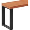 LAMO Manufaktur Panca per sala da pranzo 30x80x47 cm (Lar x Lun x Alt), gambe per mobili Simple Nere/Seduta scura, LSB-01-A-004-80-9005S
