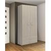 Bissolo Casa Armadio Multiuso Parigi 81,5x52x210 cm, 2 Ante Battenti e 2 Cassetti, Salvaspazio in Nobilitato Olmo, Design Moderno e Funzionale per Casa e Ufficio