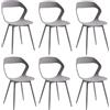 DEYARNA HOME Set di 6 Sedie da Pranzo in Plastica con Gambe in Metallo, Sedie Laterali Senza Braccioli per Sala da Pranzo, Cucina, Sala di Ricevimento, Soggiorno (Grigio)