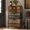 Mendler Comò cassettiera da farmacia HWC-Q77, con cassetti e portaetichette, stile industriale, legno e metallo, 85x46x35 cm