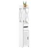 ArredoVivo Armadietto alto e stretto per bagno 80x15,5x15 cm - Mobile bagno autoportante con portarotolo, organizer per piccoli spazi, bianco