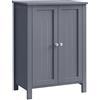 VASAGLE BCB60GY - Mobile da bagno su piedi, armadio con 2 ripiani regolabili, 30 x 60 x 80 cm, colore: Grigio