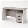 Arreditaly Scrivania con 3 Cassetti Bliss Scrittoio da Studio o Ufficio Mobile Desk da Soggiorno Sala da Pranzo 136 x 74 x 67 cm Colore Bianco E Grigio Cemento