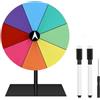 winbest Ruota della fortuna per ruotare, 20 cm, riutilizzabile, 8 spinning Prize Wheel, ruota della fortuna cancellabile, per fai da te, con pennarello e supporto rimovibile per feste fiere, Carnevale