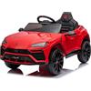 Mondial Toys Macchina Elettrica Per Bambini Lamborghini Urus con Sedile in Pelle Auto Elettrica 12V per Bambini Full Optional Rosso