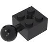 XYEIUGO GDS-976 Mattoncino Tecnico Modificato 2x2 con Sfera e Foro di Assale, con 6 Fori nella Sfera 50 Pezzi compatibile con Lego Componenti MOC di Grandi Marche di Mattoncini Colore:Noir 26