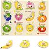 KQDRAVINE Frutta e colori - Primo puzzle in legno con bottoni grandi - Imparare i colori e riconoscere le forme - Per bambini dai mesi in su