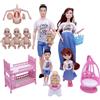 Cylosyn Famiglia di Bambole Incinte, Case delle Bambole educative con Bambino nella Pancia, Giochi di finzione con Personaggi familiari per Bambine