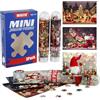 MISITU Confezione da 3 mini puzzle da 150 pezzi per adulti, Babbo Natale, albero di Natale, puzzle portatile da viaggio