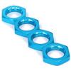 KEEDA 4 pezzi M17 17 mm in lega di alluminio RC ruota esagonale mozzo dado filettatura 1.0mm per 1/8 RC modello auto HSP Redcat Himoto parti (blu)