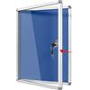 S SWANCROWN Swansea - Bacheca con serratura 360 x 270 mm, antimanomissione, bacheca per casa, ufficio, scuola, commercio, feltro blu (PIN 1 x A4)
