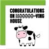 Stuff4 Happy New Home Card Funny, Moo-ving House | Biglietti di auguri per l'inaugurazione della casa nuova scherzi scherzosi in trasloco 145mm biglietti di auguri di benvenuto