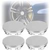 Tkxjry 4 Pezzi Tappi Coprimozzo, 60mm Coprimozzo Ruota, Tappi di Cerchioni, OD 60mm,ID 56mm, ABS Coprimozzi, Coprimozzo per Mozzi, per i mozzi delle Ruote Accessori Auto (argento)