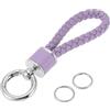 A ABSOPRO Portachiavi Per Auto Universale 1 Pz Per Donne Ecopelle | Colore Viola E Tono Argento. Materiale Lega Di Zinco. Include Anello Per Telecomandi Per Casa. Adatto Per Organizzare Chiavi.
