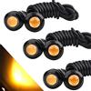 Sidaqi 6Pcs Giallo 18 mm Eagle Eye LED per Auto Moto Ad Alta Potenza 9 W DRL Daytime Running Luce Corrente Diurna Fendinebbia 12V Waterproof