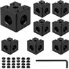 DTLLCZP Angolo a 3 Vie Nero per Profilo Alluminio 30x30 - Accessorio per Profilo Alluminio 3D, 8 Pezzi, Connettore a Cubo con Viti e Dadi per Profilo Estrusione 3030