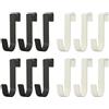 QBXMY7 12 ganci sopra la porta, ganci sopra la porta per cappotti, ganci per il retro delle porte, ganci in metallo nero resistente, per appendere asciugamani, cappelli, camera da letto, bagno, cucina (nero