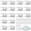PH PandaHall 16 Set Staffe Regolabili per Mensole in Vetro Morsetti per Vetro Doccia Supporti Quadrati a Parete Colore Platino Ideali per Ringhiere Piscina Mensole Bagno e Sostegni a Parete