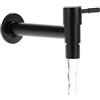 QWORK® Rubinetto per acqua fredda, rubinetto da parete acciaio inox 304 nero opaco, per bagno, lavabo, balcone, cucina
