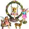 Mood Lab Fairy Garden Kit - Set di 6 statuette in miniatura e accessori - Dipinto a mano per esterni o decorazione della casa
