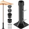 Lifeswell Base Resistente per ombrellone da Patio con Viti a Mano in Acciaio, Staffa per Esterni per Pali Fino a 5,1 cm, Saldatura Completa, Design Antivento a 4 Manicotti fissi per Patio, terrazza