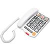 Dpofirs Telefono con Pulsanti Grandi per Anziani, Telefono Fisso con Filo, Telefono con Immagini Foto per Anziani Telefono Fisso con Pulsanti Grandi per Ipovedenti, Composizione One (Bianco)