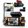 SIXWIN Dashcam 360° 4 Canali - 2K Anteriore + 3×1080, Dashcam da 3 con Wi-Fi e App, GPS, Visione Notturna, Sensore G, Sorveglianza Parcheggio 24/7, Registrazione in Loop - Universale