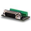 Treedix Connettore maschio DB15 breakout board, adattatori seriali, adattatore porta seriale, scheda breakout porta a 15 pin con morsettiera a vite e intestazione pin