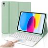 IVEOPPE Tastiera per iPad A16 11 Generazione 11 2025/10 Generazione 2022 10.9 | Cover Keyboard Touchpad Bluetooth Staccabile, Italiano QWERTY, Custodia Tastiera Trackpad con Portapenna, Verde chiaro