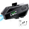 BestYiJo Cuffie Bluetooth per caschi da moto, con interfono, FM, impermeabilità IPX6, portata 450-600 metri
