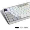 Womier Low Profile Keycaps - Shine Through Keycaps 60 65 75 100 Percent, Keyboard Key caps PBT Full Size for Cherry Gateron MX Switches Mechanical Keyboard, Grey/White