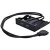 Bewinner Pannello Frontale USB 3.0, Interfaccia 19 Pin per Floppy Bay 3.5'', Hub 2 Porte USB senza Alimentatore, Plug and Play