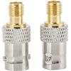 Phefop 2pcs Femmina BNC Femmina a SMA Femmina Adattatore Coassiale Connettore RF, Kit Adattatore per la Connessione Dell'antenna, Costruzione in Rame con Larghezza di Banda Ad Ampio