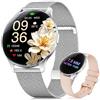 ESFOE Smartwatch Donna,Display AMOLED curvo 1,43, 7,9 mm ultrasottile,Orologio Smart Watch con Chiamate,2 Cinturini,Frequenza Cardiaca,IP68 Impermeabile Fitness Tracker Android iOS Argento