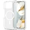 GIOPUEY Cover Magnetica per Google Pixel 10 PRO Fold， Compatibile con MagSafe， PC+TPU Finitura Antiurto Protettiva Cellulare Custodia - White